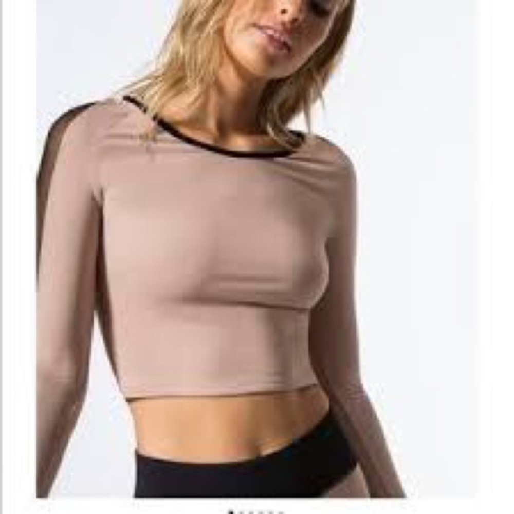 Michi Bolt Crop Top - Size Large, Color Nude, Mesh On Arms, Great Condition